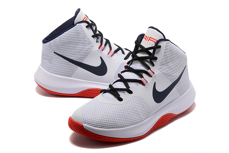 Men Nike Air Precision 2017 White Black Red Basketball Shoes - Click Image to Close